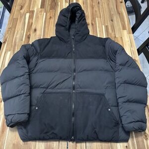 Filson Featherweight Down Jacket Mens 2XL Black Gray Puffer Full Zip Hooded *